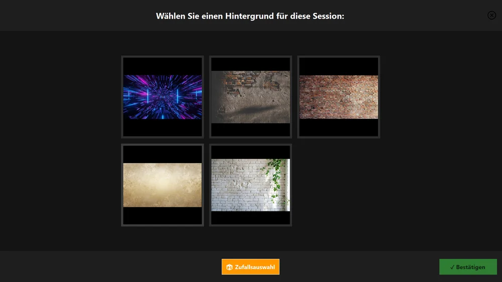 Fotobox Berlin KI Hintergrund Auswahl AI Hintergrundentfernung